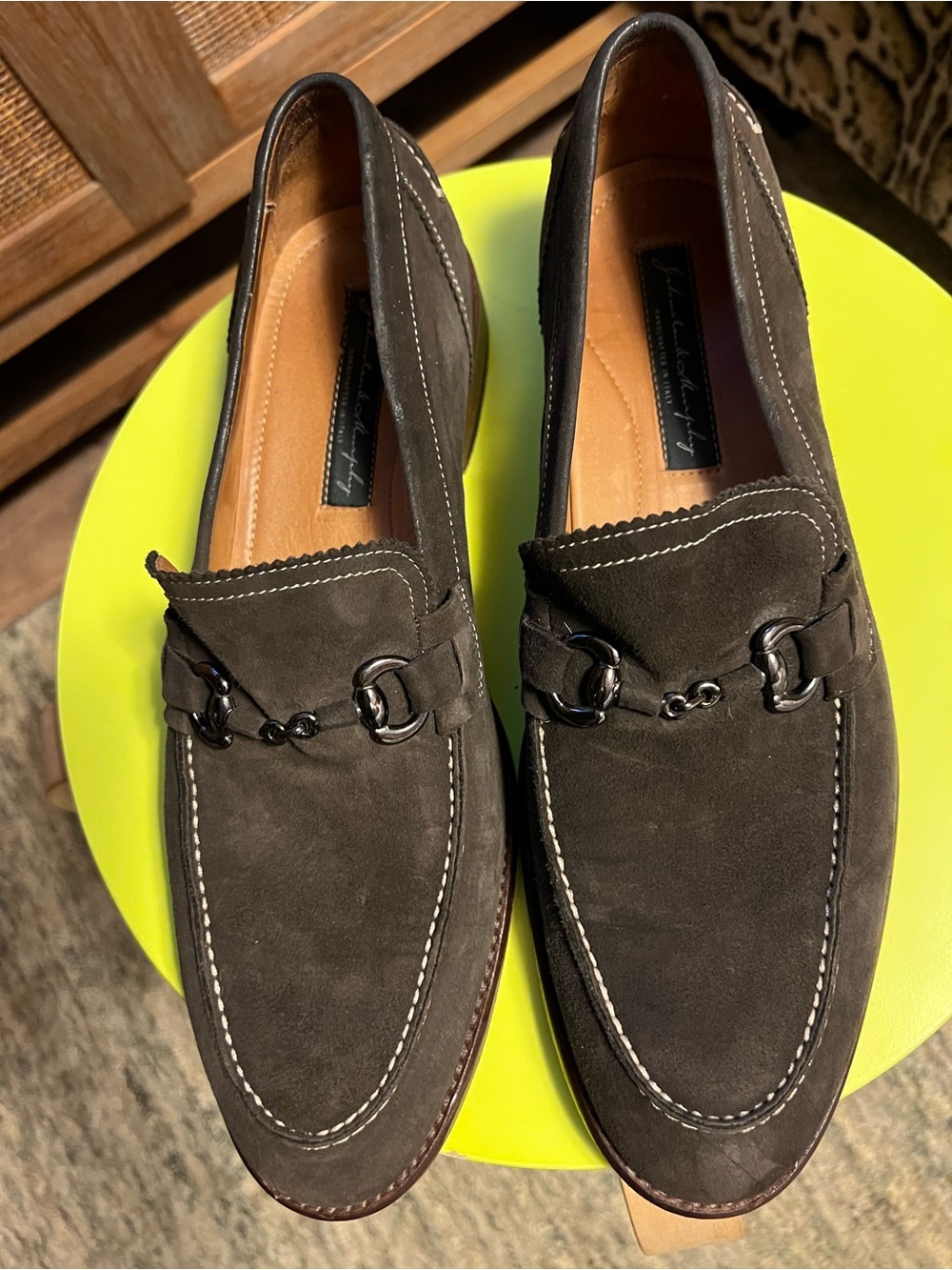 JOHNSTON & MURPHY Handcrafted in Italy Men’s Suede Horsebit Loafers